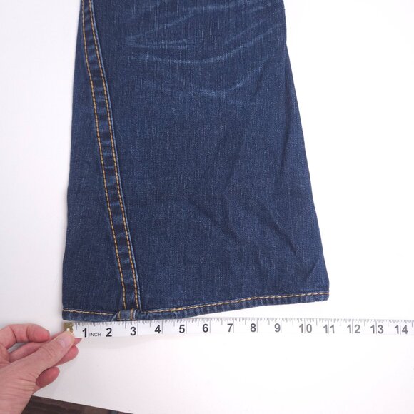 True Religion Jeans 36 Joey Big T Low Rise Rave Twisted Baggy Stitch Jnco Y2K - Picture 9 of 10